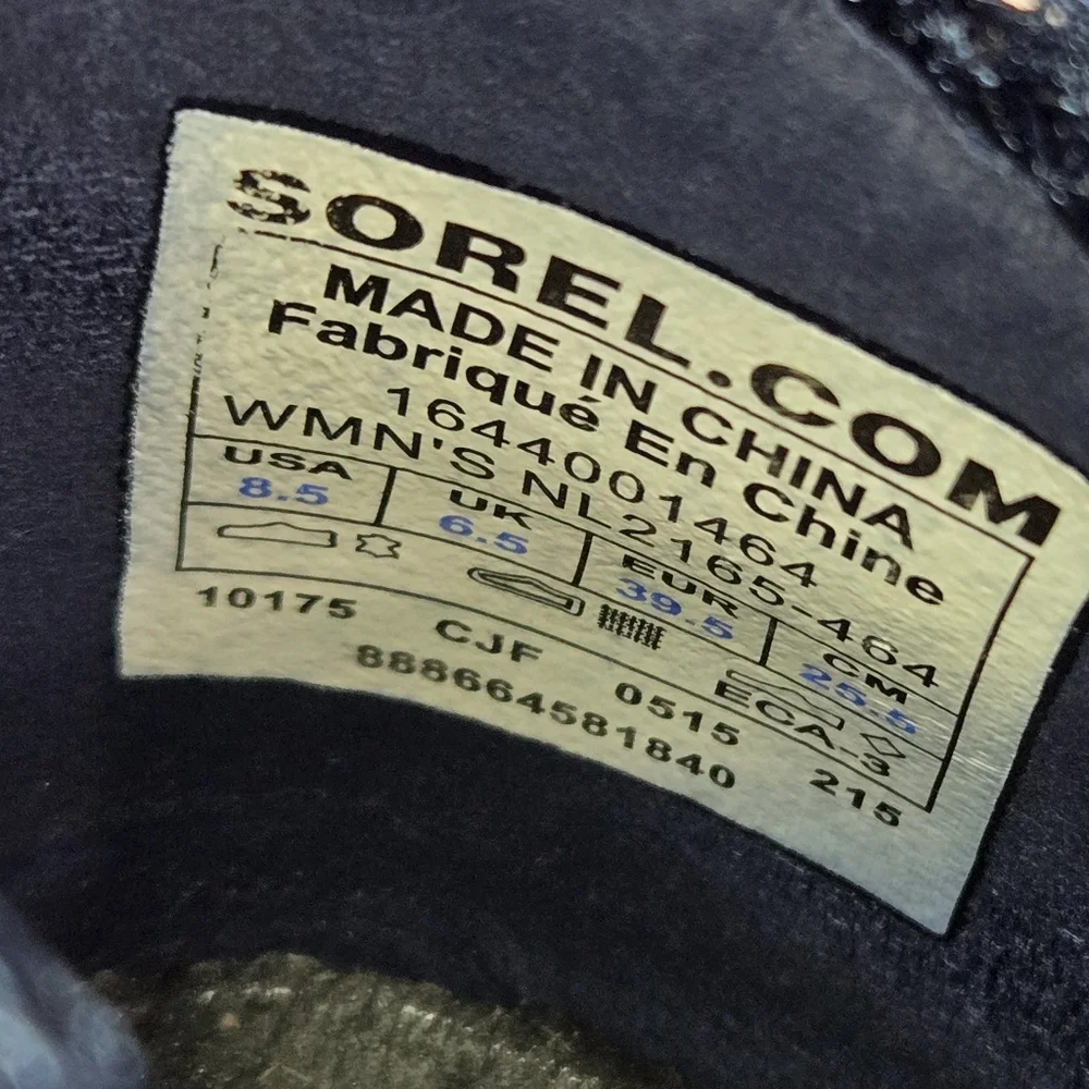 🐢 Sorel Major Lace Mesh Collegiate Navy Boots Size 8.5 Excellent Condition - Picture 5 of 15